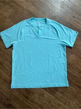 Rhone Men's Delta Pique Notch Neck Tee T Shirt, Sz XL